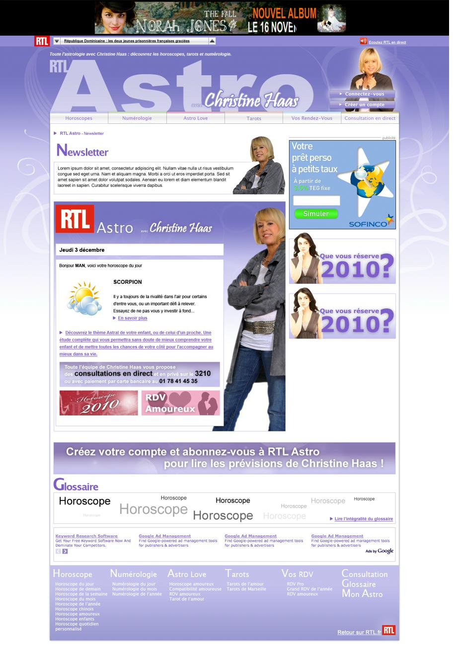 Newsletter RTL Astro