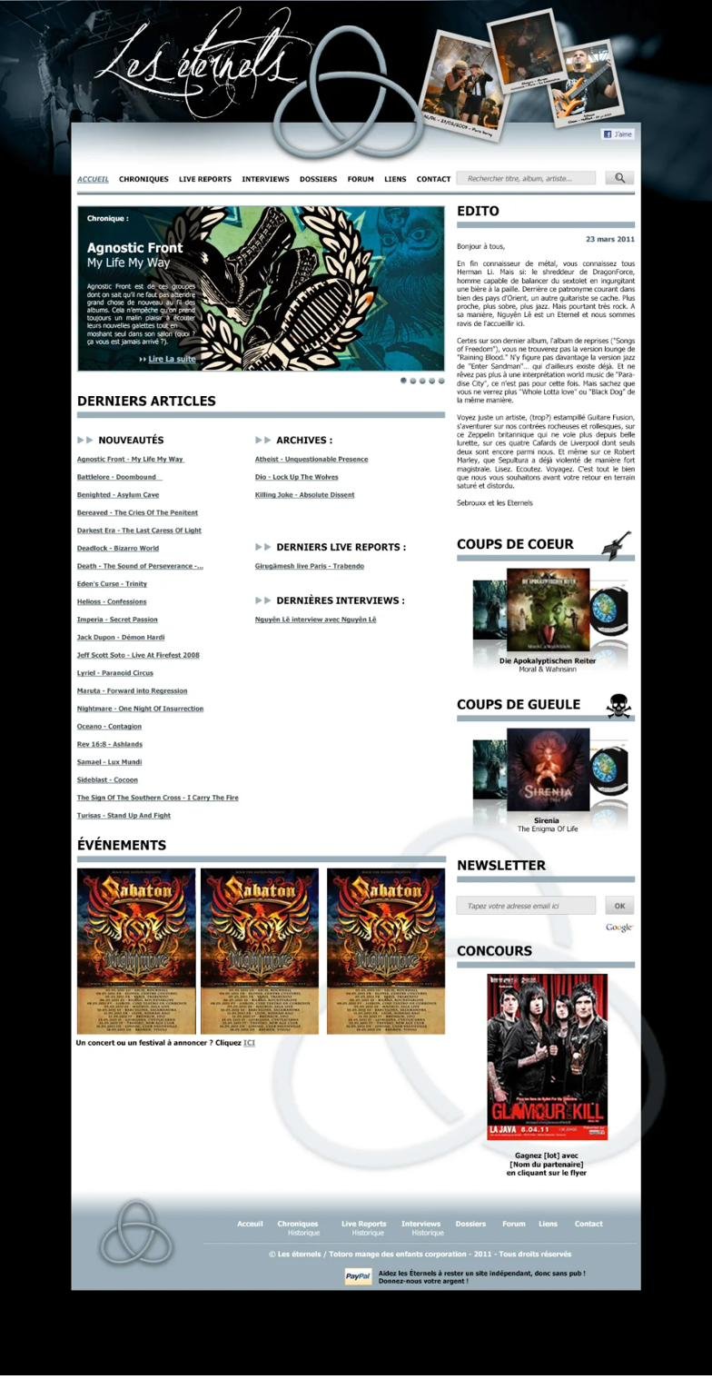 Homepage Les Éternels