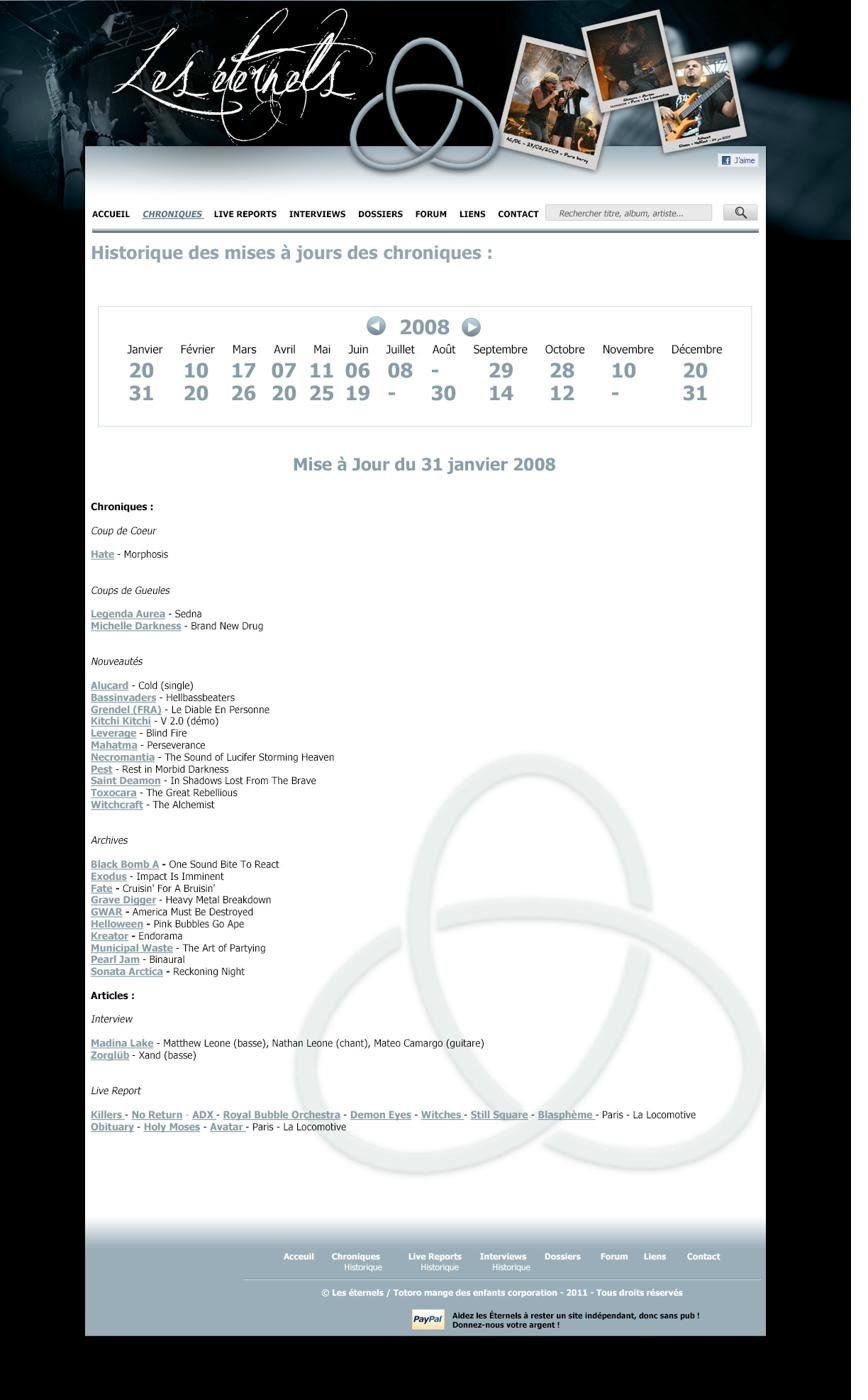 Historique Les Éternels