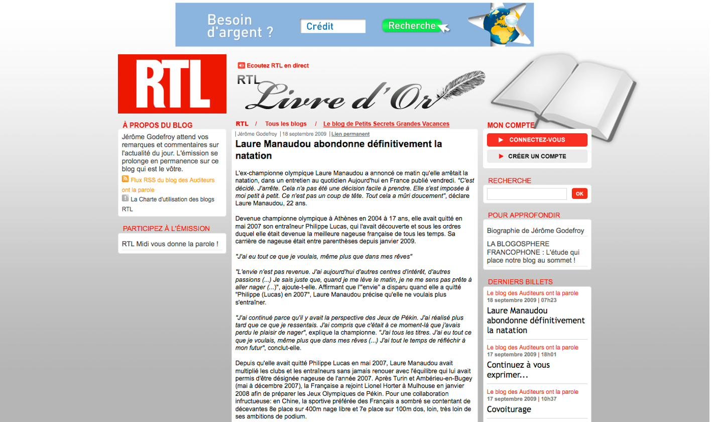 Blog Livre d'Or RTL