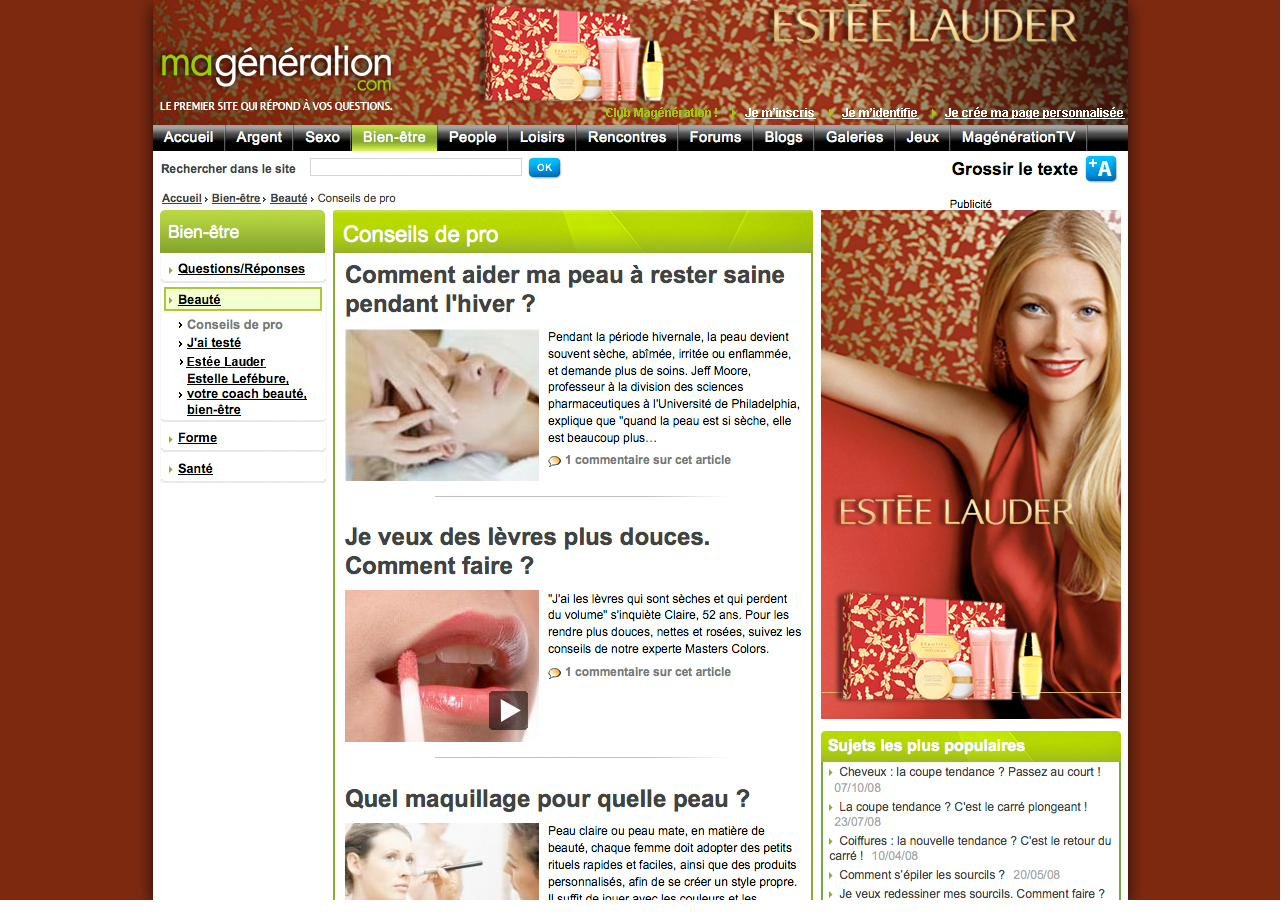 Habillage Estée Lauder