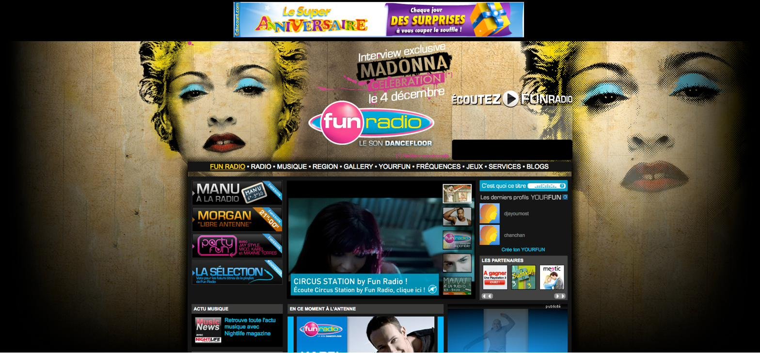 Habillage Madonna Fun Radio